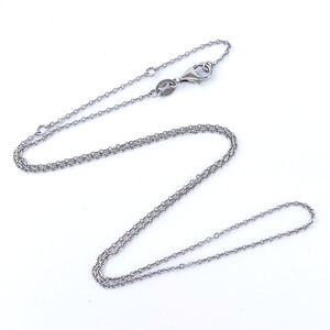 Vintage Italy Sterling Silver 925 0.7mm Cable Chain Necklace 15.5”-17.5”